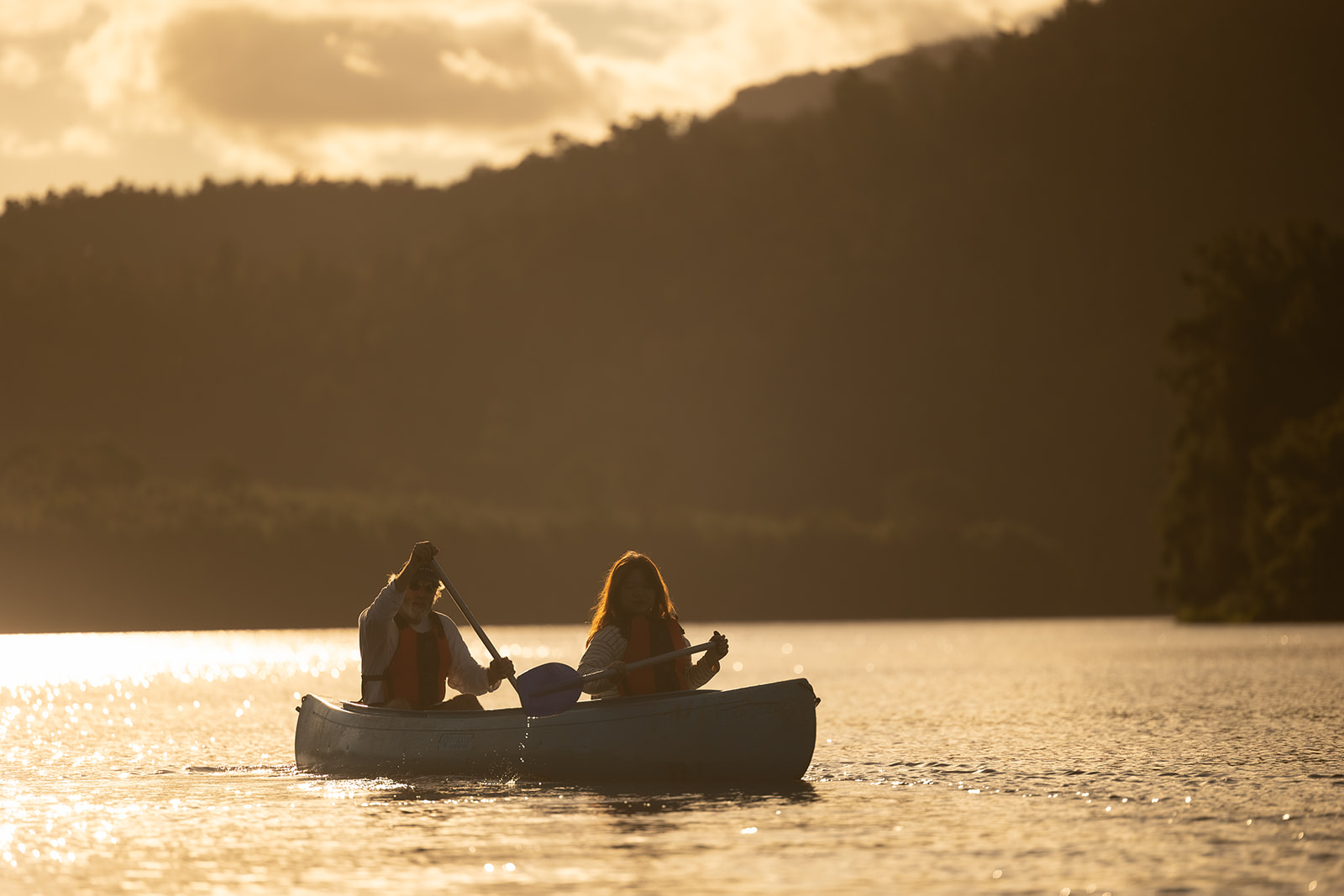 Kayaking on Lake Yarrunga in the late afternoon light.